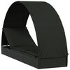 vidaXL fekete polyrattan nap&aacute;gy kerek tetővel 211 x 57 x 140 cm