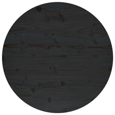 vidaXL fekete tömör fenyőfa asztallap Ø70 x 2,5 cm