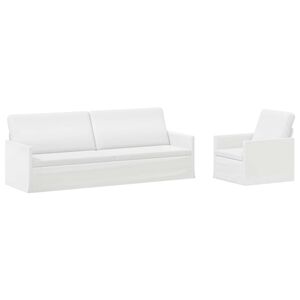 vidaXL Kanap&eacute; Szett 2 pcs Feh&eacute;r Sz&ouml;vet
