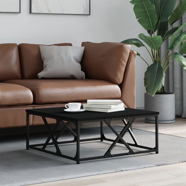 vidaXL fekete szerelt fa doh&aacute;nyz&oacute;asztal 70 x 70 x 30 cm