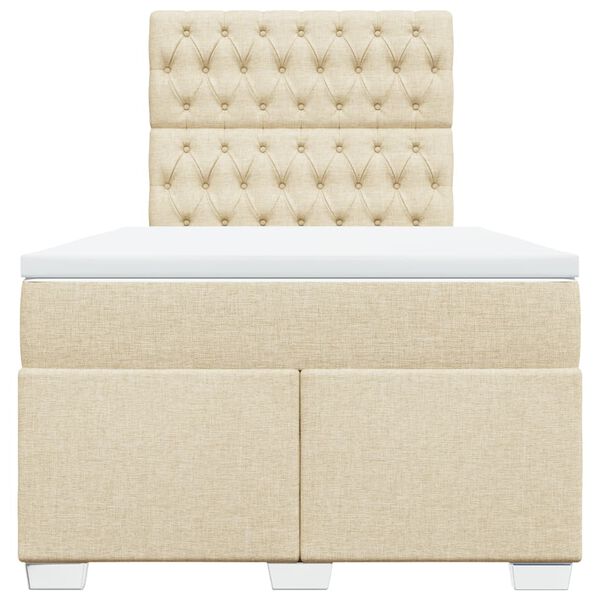 vidaXL kr&eacute;msz&iacute;nű sz&ouml;vet rug&oacute;s &aacute;gy matraccal 120 x 200 cm