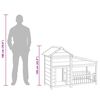 vidaXL k&aacute;v&eacute;sz&iacute;nű t&ouml;m&ouml;r fenyőfa kutyakennel 143x60,5x109 cm