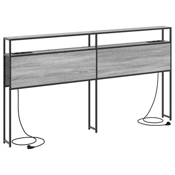 vidaXL T&aacute;rol&oacute; fejt&aacute;mla polcokkal Sz&uuml;rke sonoma 180 cm Faanyag