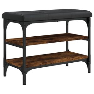 vidaXL füstös tölgy színű szerelt fa cipőtároló pad 62 x 32 x 47 cm