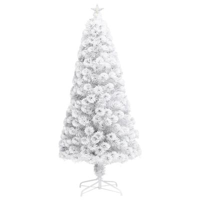 vidaXL fehér száloptikás megvilágított műkarácsonyfa 150 cm