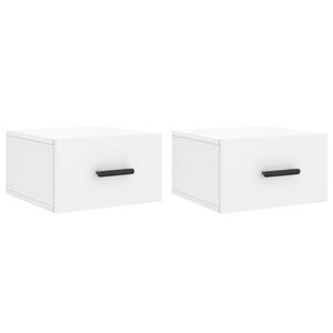 vidaXL 2 db feh&eacute;r falra szerelhető &eacute;jjeliszekr&eacute;ny 35x35x20 cm