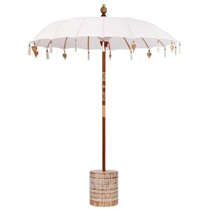 vidaXL Balin&eacute;z napernyő alappal 250 Kr&eacute;m &eacute;s feh&eacute;r 190 x 190 x 250 cm