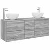 vidaXL F&uuml;rdőszobai Szekr&eacute;ny Szett 3 db Sz&uuml;rke Sonoma 49,5 x 35 x 63 cm