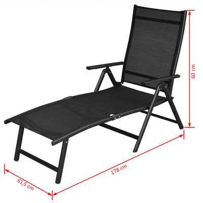 vidaXL 9 db fekete összecsukható alumínium kerti szék