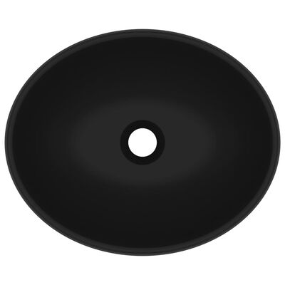 vidaXL ovális matt fekete kerámia luxus mosdókagyló 40 x 33 cm