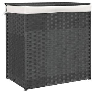vidaXL sz&uuml;rke polyrattan szennyeskos&aacute;r 2 rekesszel 53x33x57 cm