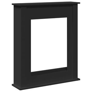 vidaXL fekete szerelt fa kandall&oacute;burkolat 75 x 20 x 87,5 cm