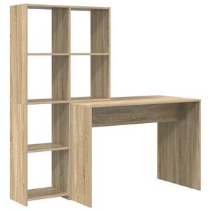 vidaXL Asztal polcokkal Sonoma t&ouml;lgy 138,5 x 55 x 143 cm Szerelt Fa