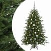 vidaXL Műkar&aacute;csonyfa g&ouml;mbbel 120 cm 150 LED Meleg feh&eacute;r PVC &eacute;s f&eacute;m