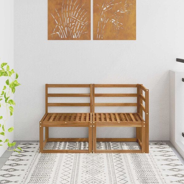 vidaXL K&uuml;lt&eacute;ri k&ouml;z&eacute;pső &eacute;s sarok kanap&eacute; 2 Darab Term&eacute;szetes