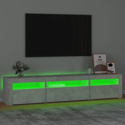 vidaXL betonszürke TV-szekrény LED lámpákkal 195x35x40 cm
