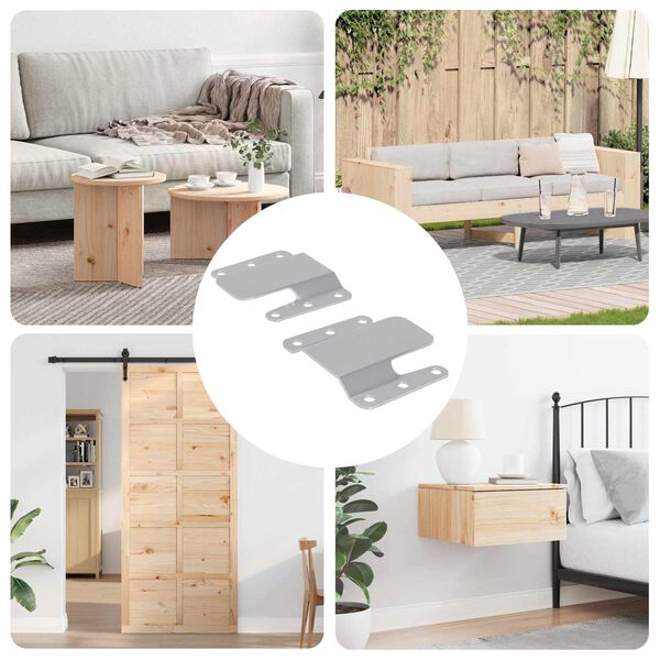 vidaXL Flush szerelv&eacute;ny tart&oacute; 2 pcs Ez&uuml;st 75 x 66 mm Ac&eacute;l