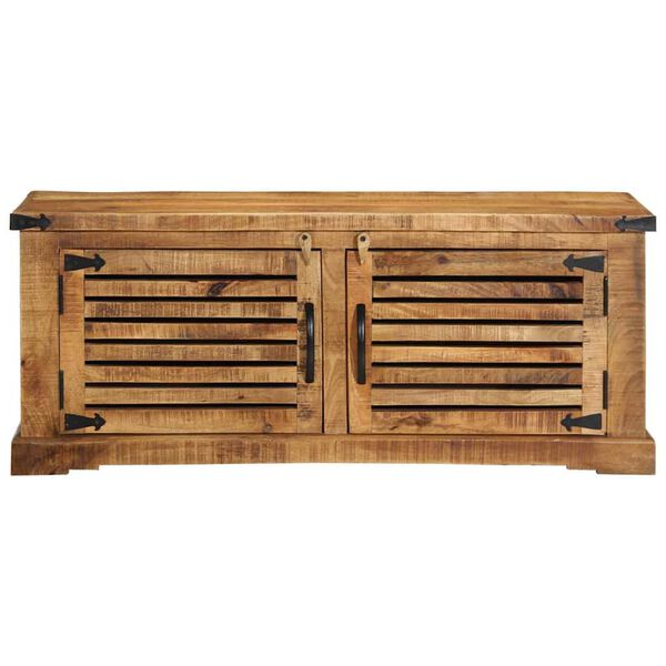 vidaXL Cipőszekr&eacute;ny polcokkal Barna 110 x 38 x 45 cm T&ouml;m&ouml;r Mang&oacute;f&aacute;t