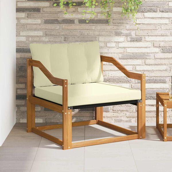 vidaXL K&uuml;lt&eacute;ri kanap&eacute; szett T&ouml;m&ouml;r ak&aacute;cfa &eacute;s textil&eacute;n Term&eacute;szetes