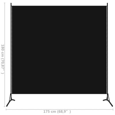 vidaXL fekete 1 paneles szövet paraván 175 x 180 cm