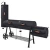 vidaXL faszenes BBQ grills&uuml;tő als&oacute; polccal, fekete XXXL