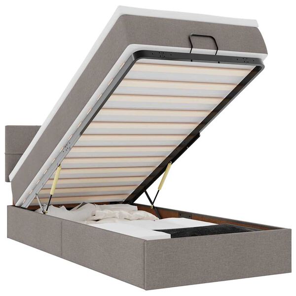 vidaXL t&oacute;psz&iacute;nű sz&ouml;vet ottom&aacute;n &aacute;gy matraccal & LED-ek 90x200 cm