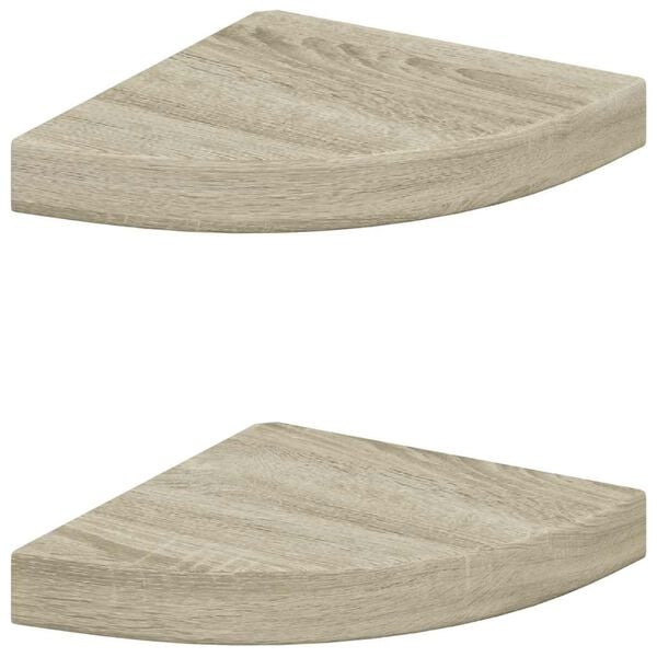 vidaXL 2 db t&ouml;lgysz&iacute;nű MDF lebegő sarokpolc 25 x 25 x 3,8 cm