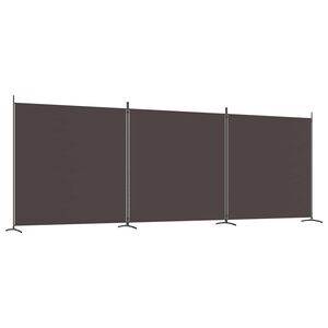 vidaXL 3 paneles barna sz&ouml;vet parav&aacute;n 525x180 cm