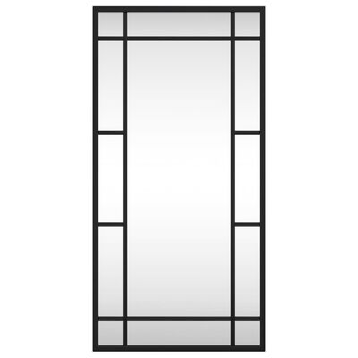 vidaXL fekete téglalap alakú vas fali tükör 30 x 60 cm