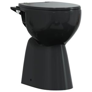 vidaXL fekete ker&aacute;mia perem n&eacute;lk&uuml;li WC 7 cm extra magass&aacute;g Soft Close