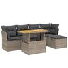 vidaXL 6 r&eacute;szes sz&uuml;rke polyrattan kerti &uuml;lőgarnit&uacute;ra p&aacute;rn&aacute;kkal