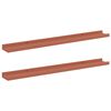 vidaXL Falpolc 2 db Piros 80 x 9 x 3 cm Szerelt Fa