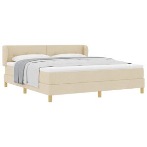 vidaXL Boxrug&oacute;s &aacute;gy matracmal fejt&aacute;ml&aacute;val Kr&eacute;m 180 x 200 cm sz&ouml;vet