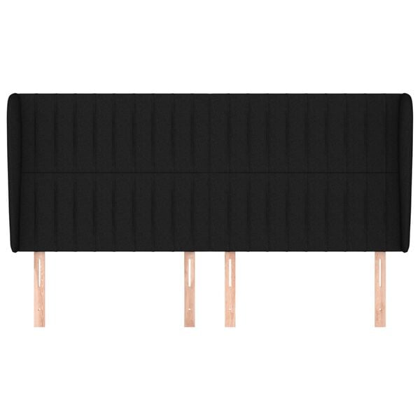 vidaXL fekete sz&ouml;vet fejt&aacute;mla sz&aacute;rnyakkal 163 x 23 x 118/128 cm