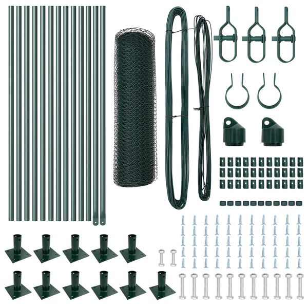 vidaXL Ker&iacute;t&eacute;soszlop Z&ouml;ld 25 x 0,4 m (25 mm-es h&aacute;l&oacute;) Ac&eacute;l &eacute;s PVC