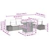 vidaXL Kerti Kanapé Szett tárolóval 7 pcs Fekete Poli rattan