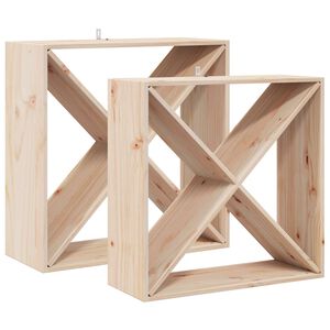 vidaXL Bor&aacute;gas 2 pcs Term&eacute;szetes 62 x 25 x 62 cm T&ouml;m&ouml;r fenyőfa