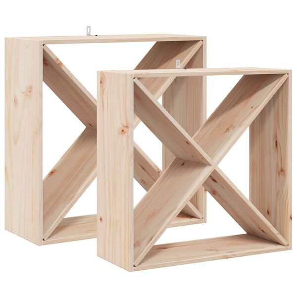 vidaXL Bor&aacute;gas 2 pcs Term&eacute;szetes 62 x 25 x 62 cm T&ouml;m&ouml;r fenyőfa