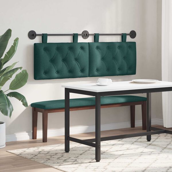 vidaXL Fali Fejt&aacute;mla Falra szerelhető S&ouml;t&eacute;tz&ouml;ld 130 x 55 x 7 cm sz&ouml;vet