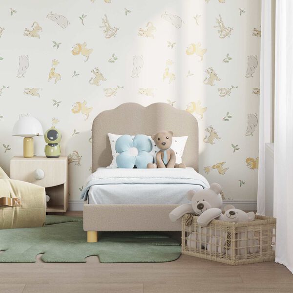 vidaXL Gyerekágy keret fejtámlával Világosszürke 70 x 140 cm