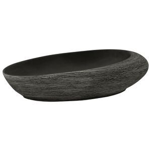 vidaXL sz&uuml;rke &eacute;s fekete ker&aacute;mia ov&aacute;lis asztali mosd&oacute; 59 x 40 x 14 cm