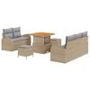 vidaXL Kerti Kanap&eacute; Szett p&aacute;rn&aacute;val 8 pcs Beige &eacute;s Vil&aacute;gossz&uuml;rke