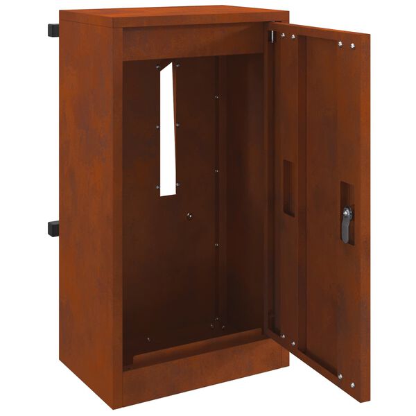 vidaXL postal&aacute;da t&aacute;rol&oacute;val Rozsd&aacute;s 30 x 20 x 55 cm Időj&aacute;r&aacute;s&aacute;ll&oacute; ac&eacute;l