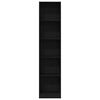 vidaXL fekete t&ouml;lgy szerelt fa k&ouml;nyvespolc 40x24x176 cm
