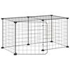 vidaXL 8 paneles fekete ac&eacute;l kis&aacute;llatketrec ajt&oacute;val 70x35x35 cm