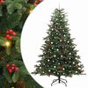 vidaXL Mű kar&aacute;csonyfa 300 LED-del Z&ouml;ld 240 cm PVC &eacute;s F&eacute;m &eacute;s Műanyag