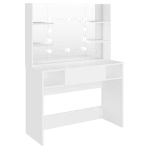 vidaXL feh&eacute;r LED-es MDF sminkasztal 100 x 40 x 135 cm