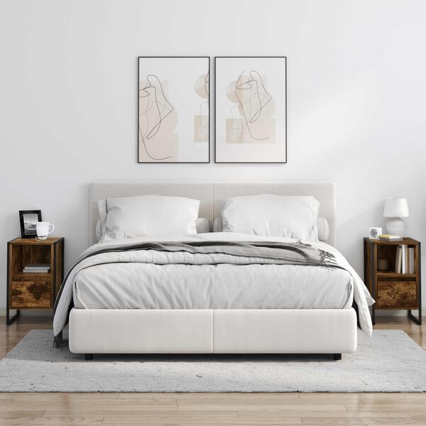 vidaXL &Eacute;jjeli asztal fi&oacute;kkal F&uuml;st&ouml;s t&ouml;lgy 39,5 x 30 x 50 cm Faanyag