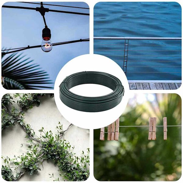 vidaXL Kerítéskötöző drót Zöld 33 m PVC