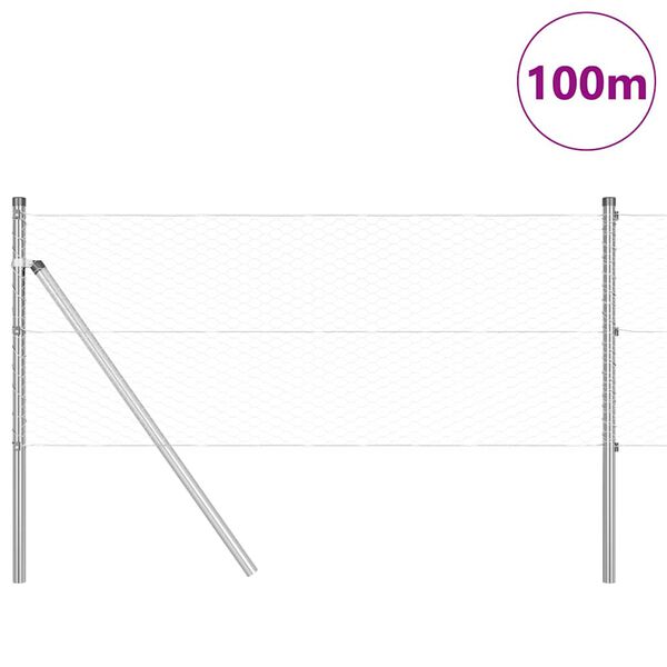vidaXL Ker&iacute;t&eacute;soszlop Ez&uuml;st 100 x 0,6 m (25 mm h&aacute;l&oacute;) Ac&eacute;l